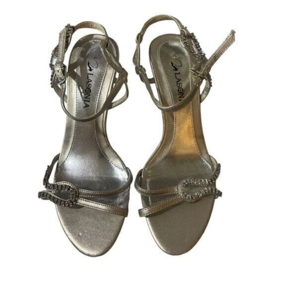 Lasonia swirl rhinestone sandal with quarter strap shoes size 6.5